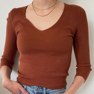 Forever 21 Fitted V-Neck Sweater
